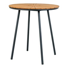 ebuy24 Cleveland café tafel Ø70cm buitenshuis teak,zwart.