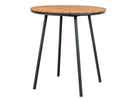 ebuy24 Cleveland café tafel Ø70cm buitenshuis teak,zwart.