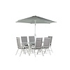 ebuy24 Brekki tuinmeubelset tafel 90x150cm wit, 6 stoelen wit.