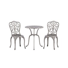 ebuy24 Nandin tuinmeubelset tafel, 2 stoelen zilverkleurig.