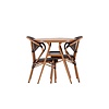 ebuy24 Abrantes tuinmeubelset tafel, 2 stoelen bruin.