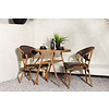ebuy24 Abrantes tuinmeubelset tafel, 2 stoelen bruin.