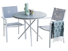 ebuy24 Parma tuinmeubelset tafel, 2 stoelen  grijs.