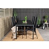 ebuy24 Break tuinmeubelset tafel 90x205cm zwart, 6 stoelen Copacabana zwart.