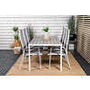 ebuy24 Break tuinmeubelset tafel 90x205cm grijs, 6 stoelen Copacabana grijs.