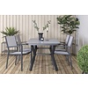 ebuy24 Virya tuinmeubelset tafel 90x160cm zwart, 4 stoelen Copacabana grijs.