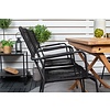 ebuy24 Kenya tuinmeubelset tafel 70x120cm naturel, 4 stoelen Lindos zwart.