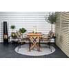 ebuy24 Kenya tuinmeubelset tafel 70x120cm naturel, 4 stoelen Lindos bruin.