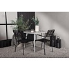 ebuy24 Break tuinmeubelset tafel Ø90cm grijs, 2 stoelen Lindos zwart.