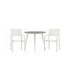 ebuy24 Break tuinmeubelset tafel Ø90cm grijs, 2 stoelen Santorini wit.
