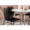 ebuy24 Lina tuinmeubelset tafel Ø120cm beige, 4 stoelen Lindos zwart.