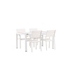 ebuy24 Togo tuinmeubelset tafel 90x150cm wit, 4 stoelen Santorini wit.