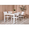 ebuy24 Togo tuinmeubelset tafel 90x150cm wit, 4 stoelen Santorini wit.