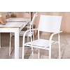 ebuy24 Togo tuinmeubelset tafel 90x150cm wit, 4 stoelen Santorini wit.