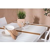 ebuy24 Togo tuinmeubelset tafel 90x150cm wit, 4 stoelen Santorini wit.