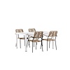 ebuy24 Togo tuinmeubelset tafel 90x150cm wit, 4 stoelen Lindos bruin.