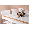 ebuy24 Togo tuinmeubelset tafel 100x200cm wit, 6 stoelen Santorini wit.
