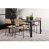 ebuy24 Togo tuinmeubelset tafel 90x150cm zwart, 4 stoelen Lindos bruin.