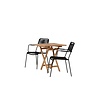 ebuy24 Kenya tuinmeubelset tafel, 2 stoelen naturel,zwart.