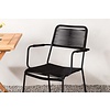ebuy24 Kenya tuinmeubelset tafel, 2 stoelen naturel,zwart.