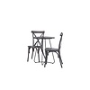 ebuy24 Bacong tuinmeubelset tafel, 2 stoelen zwart,donkergrijs.