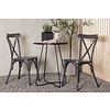 ebuy24 Bacong tuinmeubelset tafel, 2 stoelen zwart,donkergrijs.