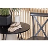 ebuy24 Bacong tuinmeubelset tafel, 2 stoelen zwart,donkergrijs.