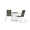 ebuy24 Bacong tuinmeubelset tafel, 2 stoelen zwart,groen.