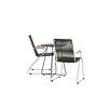 ebuy24 Bacong tuinmeubelset tafel, 2 stoelen zwart,groen.
