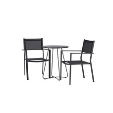 ebuy24 Bacong tuinmeubelset tafel, 2 stoelen zwart.