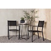 ebuy24 Bacong tuinmeubelset tafel, 2 stoelen zwart.