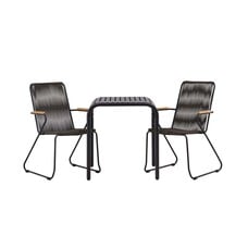 ebuy24 Borneo tuinmeubelset tafel, 2 stoelen zwart.