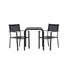 ebuy24 Borneo tuinmeubelset tafel, 2 stoelen zwart.