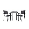 ebuy24 Borneo tuinmeubelset tafel, 2 stoelen zwart.