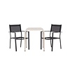 ebuy24 Borneo tuinmeubelset tafel, 2 stoelen beige,zwart.
