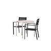 ebuy24 Borneo tuinmeubelset tafel, 2 stoelen beige,zwart.