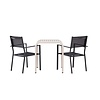 ebuy24 Borneo tuinmeubelset tafel, 2 stoelen beige,zwart.