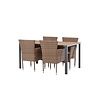 ebuy24 Break tuinmeubelset tafel 90x150cm naturel, 4 stoelen Malina naturel.