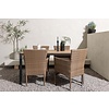 ebuy24 Break tuinmeubelset tafel 90x150cm naturel, 4 stoelen Malina naturel.