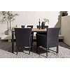 ebuy24 Break tuinmeubelset tafel 90x150cm naturel, 4 stoelen Malina zwart.