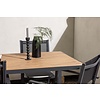 ebuy24 Break tuinmeubelset tafel 90x150cm naturel, 4 stoelen Copacabana zwart.