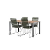 ebuy24 Break tuinmeubelset tafel 90x150cm naturel, 4 stoelen Bois groen.
