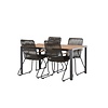 ebuy24 Break tuinmeubelset tafel 90x150cm naturel, 4 stoelen Bois zwart.