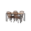 ebuy24 Break tuinmeubelset tafel 90x150cm naturel, 4 stoelen Galera bruin.