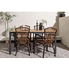 ebuy24 Break tuinmeubelset tafel 90x150cm naturel, 4 stoelen Galera bruin.