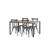 ebuy24 Break tuinmeubelset tafel 90x150cm naturel, 4 stoelen Peking donkergrijs.