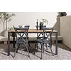 ebuy24 Break tuinmeubelset tafel 90x150cm naturel, 4 stoelen Peking donkergrijs.