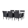 ebuy24 Garcia tuinmeubelset tafel 100x200cm grijs, 6 stoelen Malina zwart.