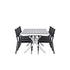 ebuy24 Garcia tuinmeubelset tafel 100x200cm grijs, 6 stoelen Copacabana zwart.