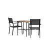 ebuy24 Holmbeck tuinmeubelset tafel, 2 stoelen naturel,zwart.